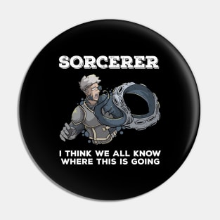 Wizard Mage RPG PnP Roleplaying Dungeon Sorcerer Meme Gift Pin