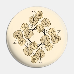 Dry Aspen Leaves in Squares Pin