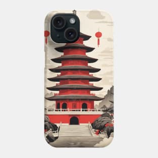 China Chinese Temple Vintage Poster Tourism Phone Case