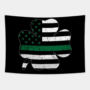 St Patricks Vintage Irish Shamrock USA Flag T-Shirt Tapestry