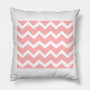 Zigzag geometric pattern - pink and white. Pillow