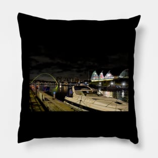 Newcastle Quayside at Night Pillow