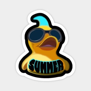 Rubber Duck pool party float ready for summer time races Magnet