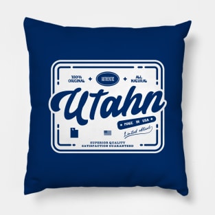 Authentic Utahn Cool Vintage Label Print Utah Resident Gift Pillow