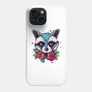 Bright Flower Raccoon Phone Case