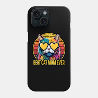 Best Cat Mom Ever Sunset Vintage Style Mother's Day Cat Love Phone Case