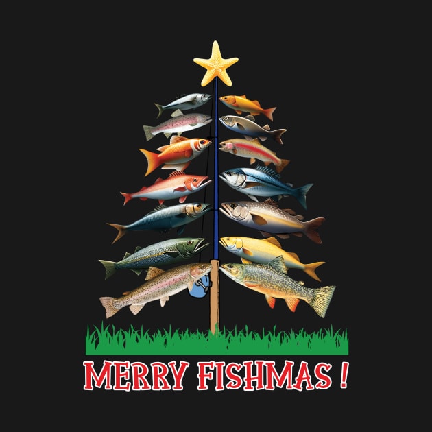 Merry Fishmas Tree Love Fishing Shirt by Schoenberger Willard