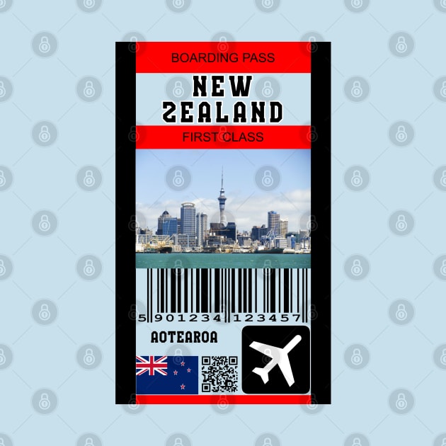 New Zealand first class boarding pass by Travellers