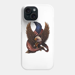 eagle with american flag Phone Case