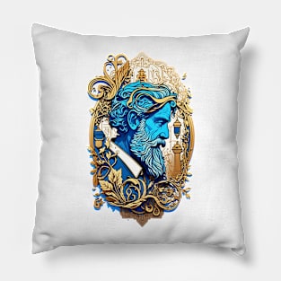 Steampunk Zeus - A fusion of old and new technology Pillow