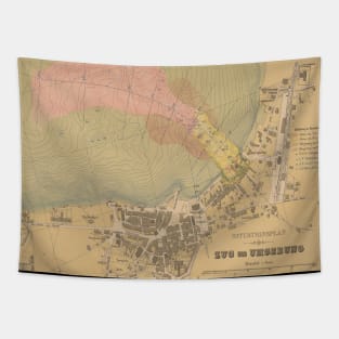 Vintage Map of Zug Switzerland (1887) Tapestry