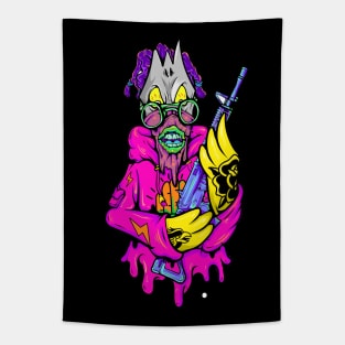 Dope masked off Slluks character is ready for war illustration Tapestry