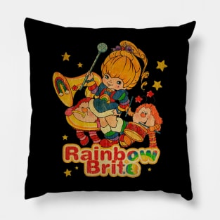 Retro style rainbow brite Pillow