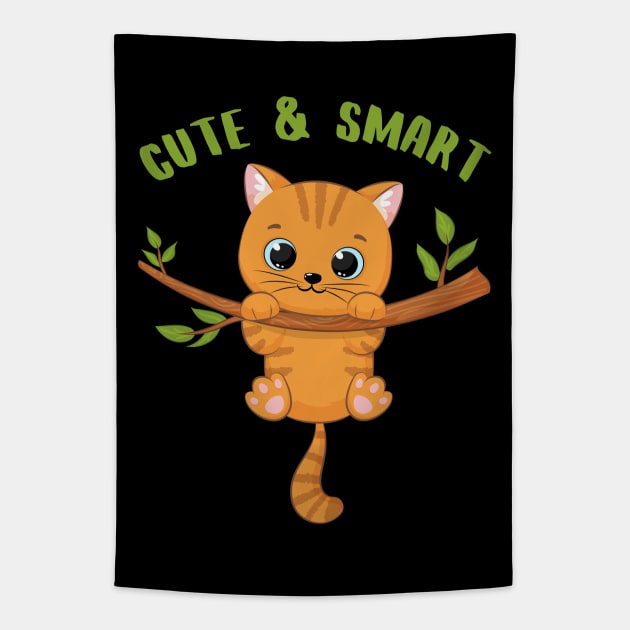 Cute and Smart Cookie Sweet kitty baby tiger cute baby outfit Tapestry by BoogieCreates