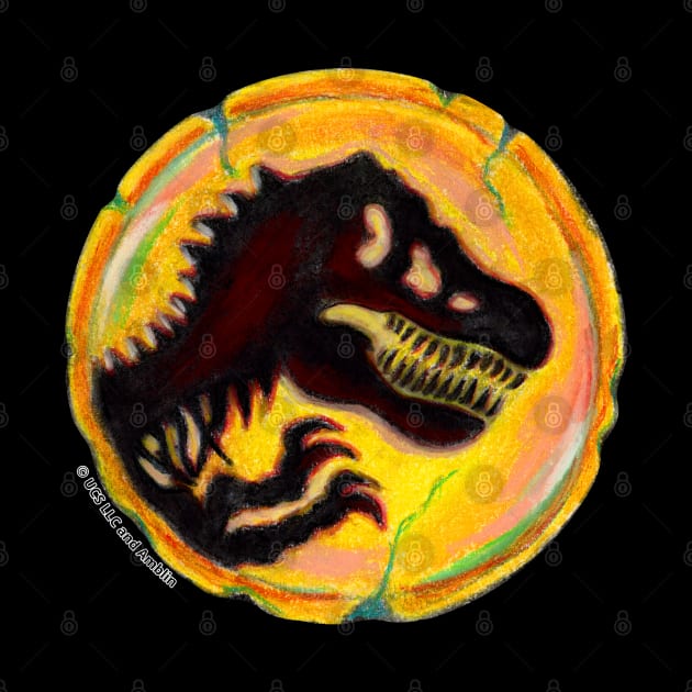 Jurassic World Tyrannosaurus Rex Skull Charcoal Pastel Drawing by IvyLilyArt