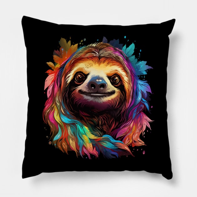 Sloth Rainbow Pillow by JH Mart