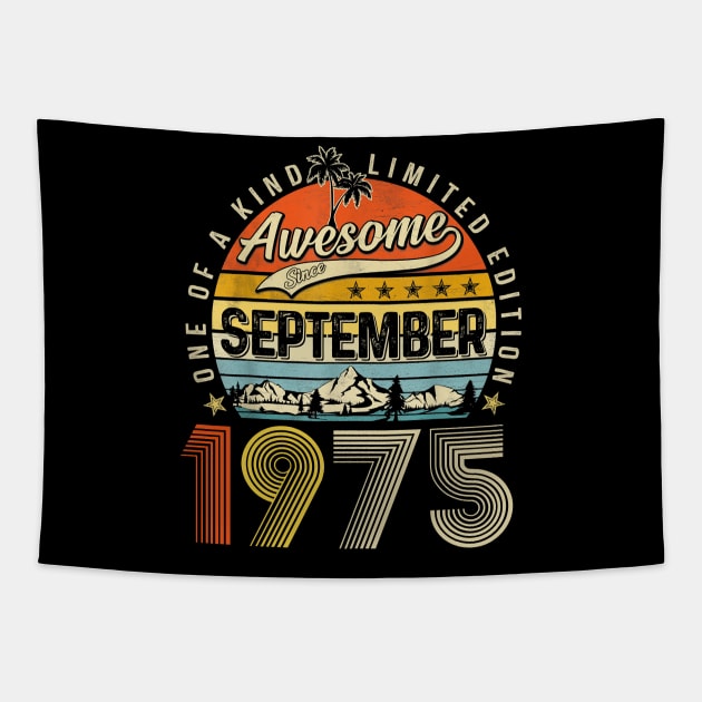 Awesome Since September 1975 Vintage 48th Birthday Tapestry by Tagliarini Kristi