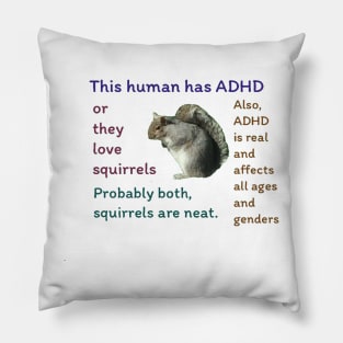 ADHD Squirrel Pillow