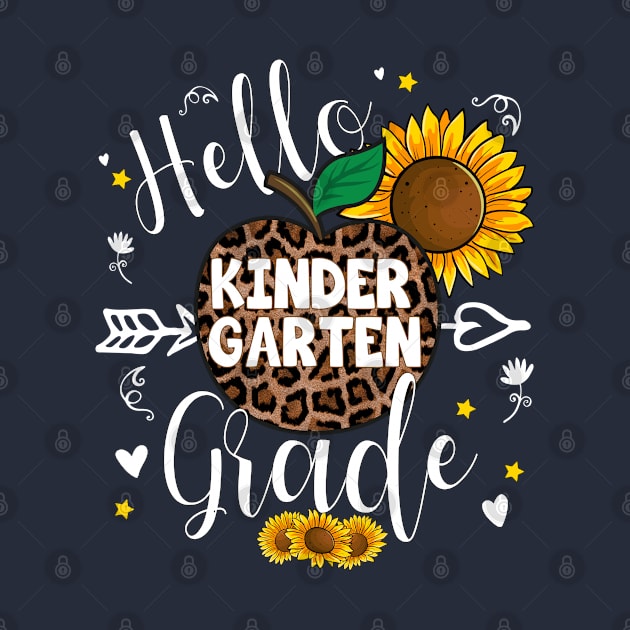 Kindergarten Back To School Leopard Print Sunflower Teacher Apple by LisaLiza