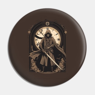 The Final Countdown: Steampunk Grim Reaper Pin