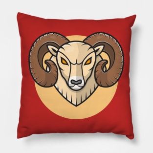 Angry Ram Mascot Cartoon Vector Icon Illustration (2) Pillow