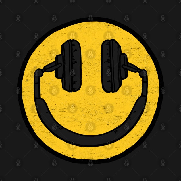 Headphones Smiling Face: Music Makes Me Happy by TwistedCharm