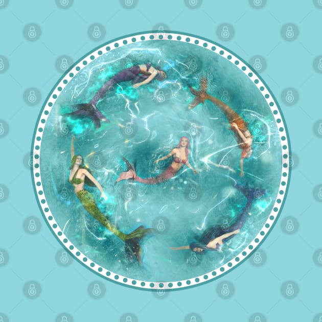 Synchronized Swimming Mermaids by 2HivelysArt