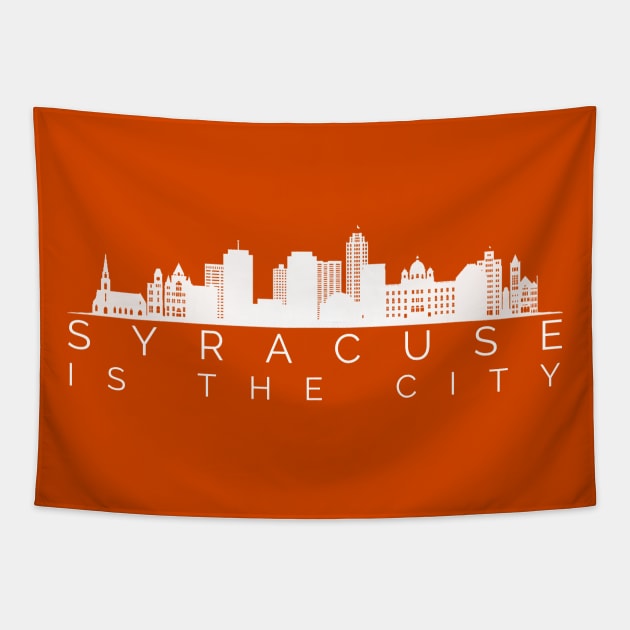 Syracuse is the city minimalist Syracuse City Skyline Graphic Gift Tapestry by BadDesignCo