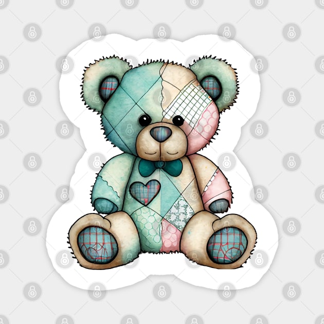 Watercolor Teddy Bear #2 Magnet by Chromatic Fusion Studio