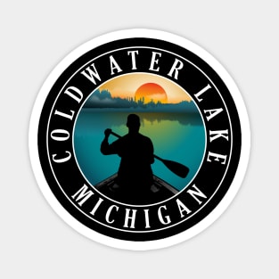 Coldwater Lake Canoeing Michigan Sunset Magnet