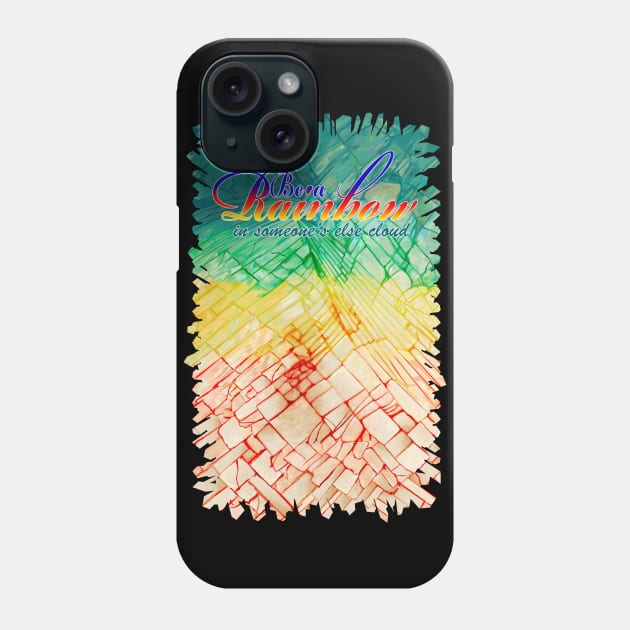 Rainbow typograph with Cracked out Glass abstract background Phone Case by Dezigner007