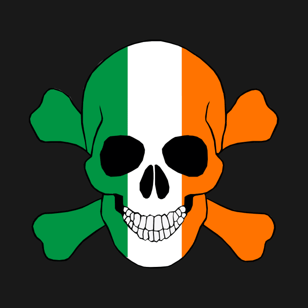 Ireland Flag Skull And Crossbones by Atteestude