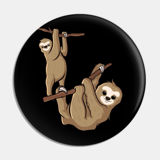 Sloths cute gift Pin by Jackys Design Room