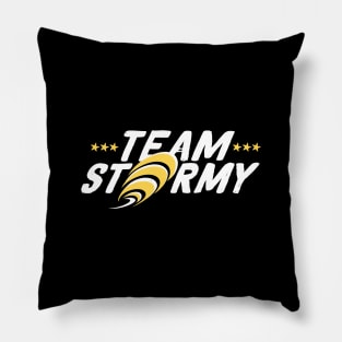 Team Stormy Daniels I Am With Her White Yellow Logo Typography Pillow