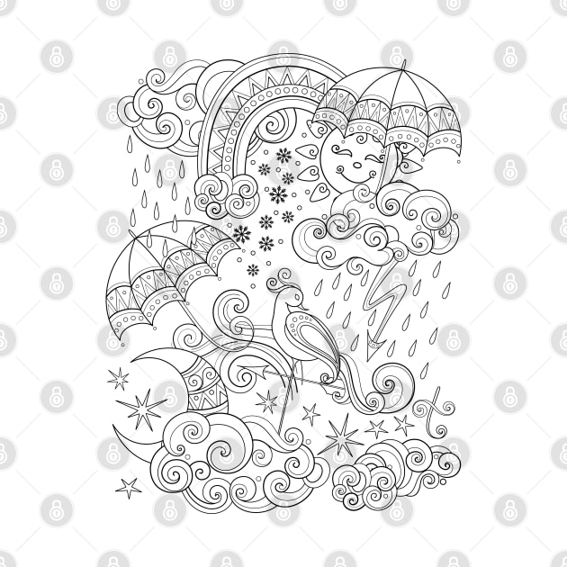 Noncolored Fairytale Weather Forecast Print by lissantee