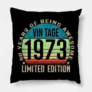 Vintage 1973 Limited Edition 50 Years Of Being Awesome Pillow