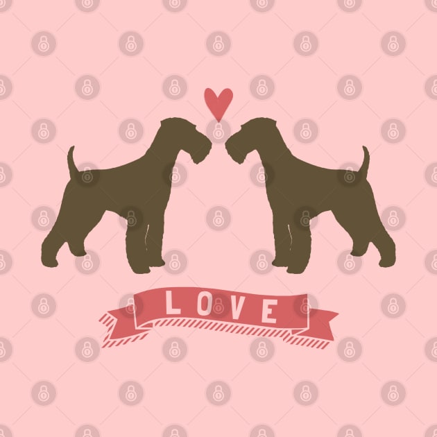 Airedale Terriers in Love by Coffee Squirrel