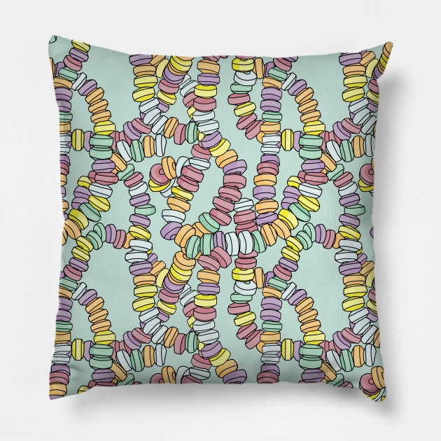 Colorful Candy Necklaces Pillow by Slightly Unhinged