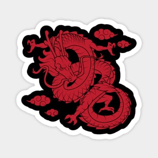 A Red Traditional Chinese Dragon Magnet