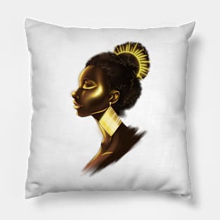 Black Woman African Sun Goddess Illustration Pillow