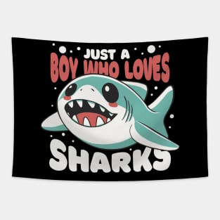 Just a Boy Who Loves Sharks Tapestry