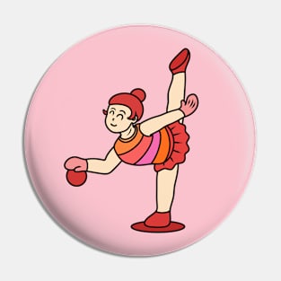 Chibi girl gymnastic ball Pin