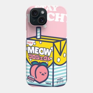 Stay peachy Cat Juice Box Illustration Phone Case