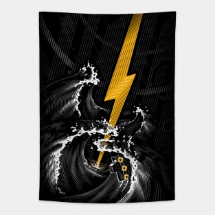 Electric Guitar Storm Tapestry