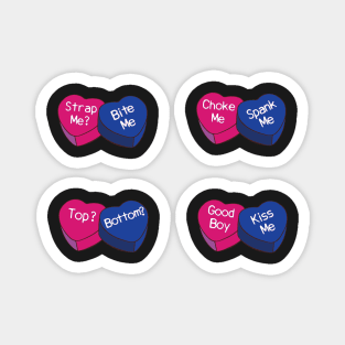 Valentines Bisexual Guy Pride Heart Shape Candy Sticker Pack Magnet