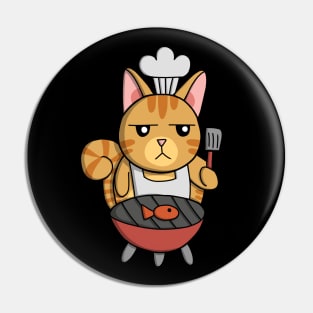 Orange Tabby Cat Chef Pin