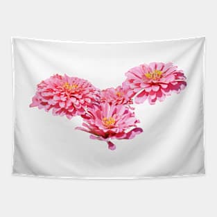 Pink Zinnias Tapestry