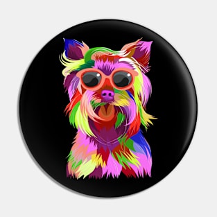 Yorkshire Terrier Funny Yorkie Pop Art Popart Dog Pin