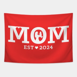 Mom est 2024 New Mom white text Tapestry