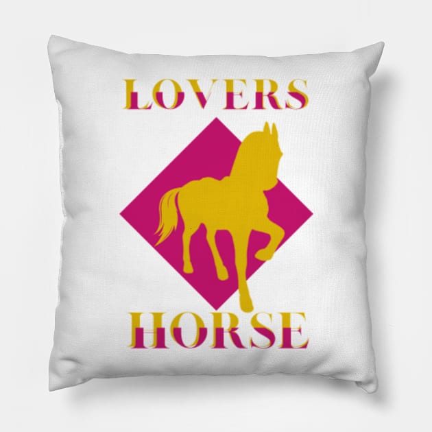 pink horse lover Pillow by crearty art